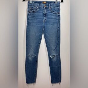MOTHER Jeans Women’s Size 25 High Waisted Looker Ankle Fray in Walking on Coals